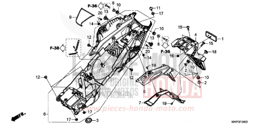 GARDE-BOUE ARRIERE CBR500RAM de 2021